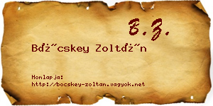 Böcskey Zoltán névjegykártya